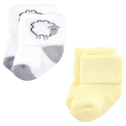 Hudson Baby Baby Girls' Cotton Rich Newborn and Terry Socks, Farm 12-pack, 0-6 Months