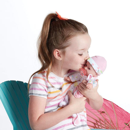 JC Toys - La Baby Coffret de Voyage | Poupée Bébé de 28 cm au corps souple et d'apparence caucasienne | Lavable | Jolie tenue, biberon, tétine et lapin en peluche | Pour enfants de 12 mois et plus, Rose