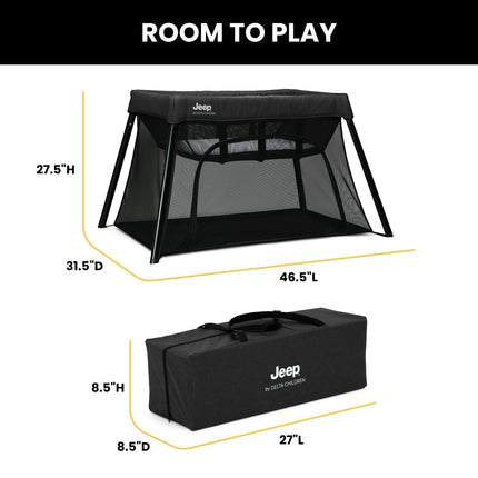 Corral de juegos y moisés 2 en 1 Jeep Horizon Compact Travel, negro