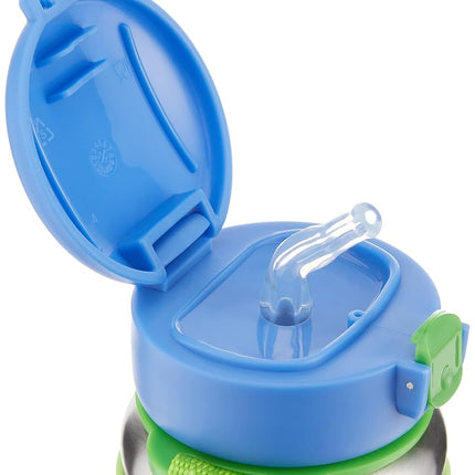 Skip Hop Toddler Sippy Cup with Straw, Zoo Stainless Steel Straw Bottle, Dino