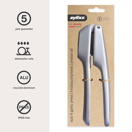 Zyliss Susi 4 Garlic Press | PFAS-Free Coating, Easy Clean, Durable
