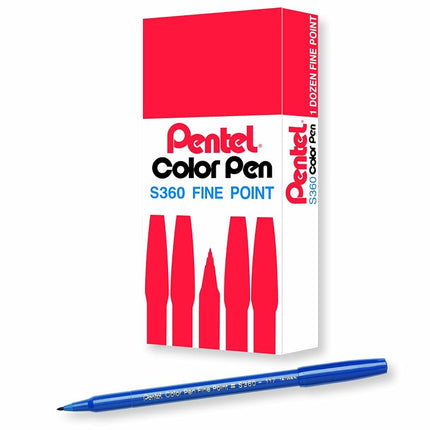Pentel Arts Color Pen, Steel Blue, Box of 12 (S360