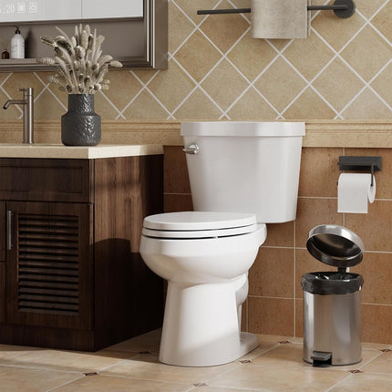 Toilet Seat,Elongated Toilet Seat with Quiet-Close, Quick-Attach Hardware with Grip-Tight Bumpers, Quick-Release Design,Slow-Close Toilet Seat, Full Flat White