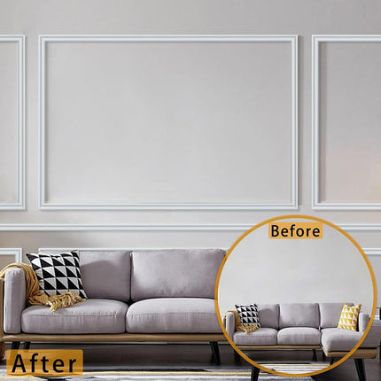 Hungbak Peel and Stick Chair Rail Panel Molding Finish Trim for Home Decoration & Wall Protection (Paintable White, 3m x 4cm)