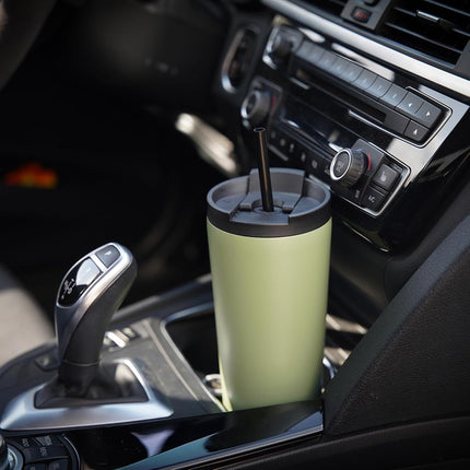 Konokyo 22OZ Insulated Tumbler with Lid and 2 Straws Stainless Steel Water Bottle Vacuum Travel Mug Coffee Cup,Black
