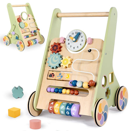 LOL-FUN Wooden Baby Walker for Toddlers 12 Months 