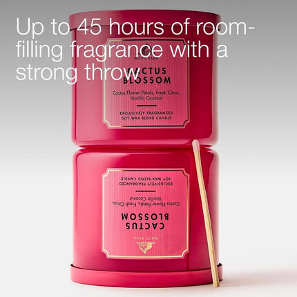Bath & Body Works, bougie à 3 mèches White Barn avec huiles essentielles - 14,5 oz - Nouveaux parfums permanents ! (Fleur de cactus)