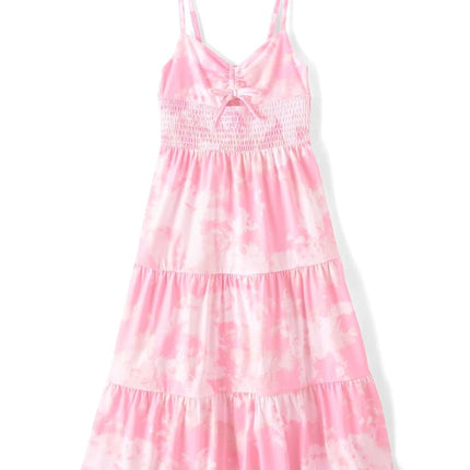 The Children's Place Girls' Casual Sleeveless Tiered Dresses, Tiara Pink Maxi, Small