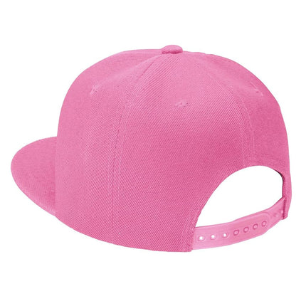 Classic Snapback Hat Cap Hip Hop Style Flat Bill Blank Solid Color Adjustable Size (One Size, Pink)