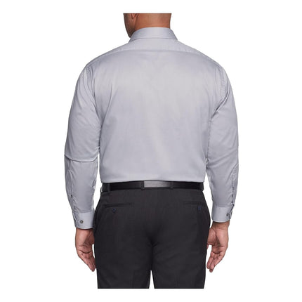 Van Heusen Men’s Big and Tall Dress Shirt Flex Collar Stretch Solid, Grey Mist, 20" Neck 34"-35" Sleeve