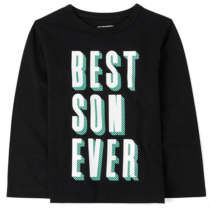 The Children's Place Baby Boys Racecars Graphic Long Sleeve T Shirt, Best Son Ever, 3T