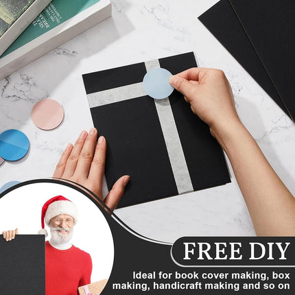 Lewtemi 20 Pcs Book Board, Binders Board Chipboard Designer Bookboard Kraft Heavy Duty Chipboard Sheets Bookbinding Supplies for Book Binding Cover (Black, 12 x 12 Inch 80PT), OB-221206-G