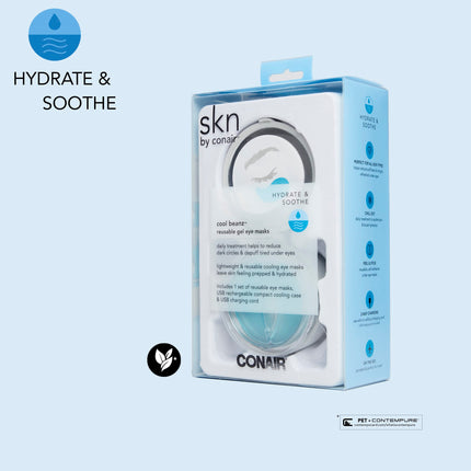 skn by conair Cool Beanz Parches Reutilizables para Debajo de los Ojos, Mascarilla Recargable de Ojos Fría para Reducir Ojeras y Hinchazón, y Refrescar Ojos Cansados