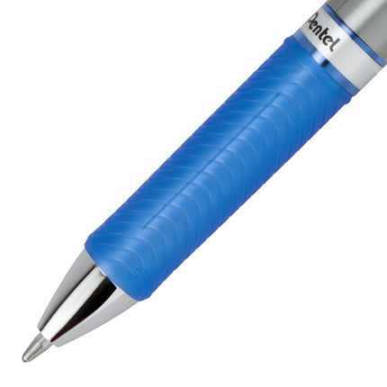 Pentel EnerGel RTX bolígrafo de gel líquido retráctil, trazo grueso, punta de metal, tinta azul, paquete de 3 (BL80BP3C)