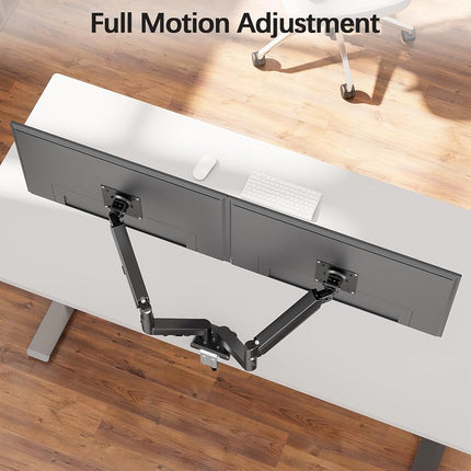 MOUNTUP Dual Monitor Gas Spring Arm Desk Mount for 13 to 32 Inch Screens
