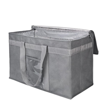Yalin XXL Large Insulated Cooler Bag, Styrofoam Cooler of Keep Food Hot or Cold, Reusable Double Zipper Food Delivery Bag for Grocery Shopping, 20" W x 13" H x 10" D (Grey, XXL)