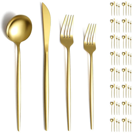 Evanda Gold Cutlery Set 64-Piece Service for 16 Pe