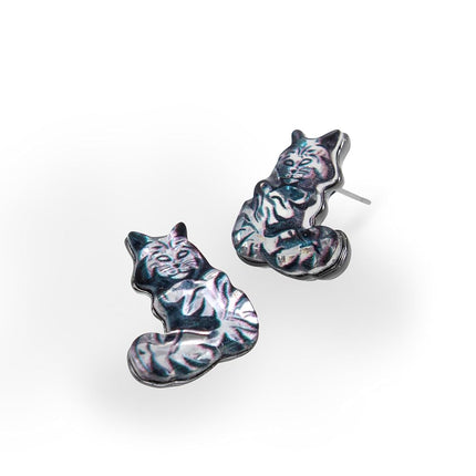 Betsey Johnson Womens Cat Stud Earrings
