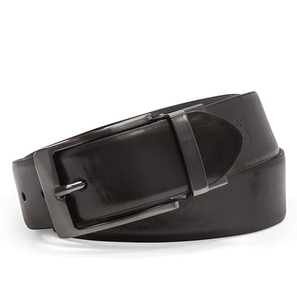 Steve Madden Men's Dress Casual Every Day Leather Belt, Black/Brown (Burnished), 44