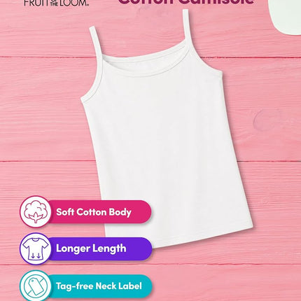 Camisetas interiores de niña Fruit of the Loom (camisolas y camisetas de tirantes), camisola - Paquete de 10 - Blanco, S