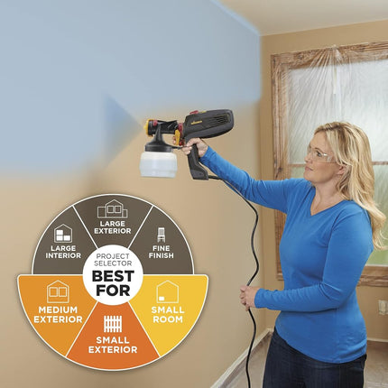 Wagner Spraytech 0529011 FLEXiO 570 Handheld HVLP Paint Sprayer, Sprays Unthinned Latex, Includes iSpray Nozzle, Complete Adjustability for All Needs