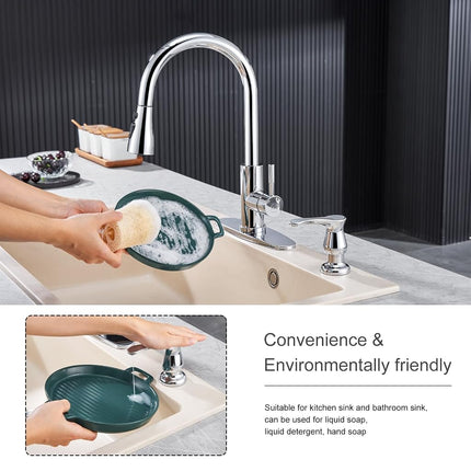 GAGALIFE Kitchen Sink Soap Dispenser Chrome, Under Sink Soap Dispenser with 40" Silicone Extension Tube, Say Goodbye to Frequent Refills