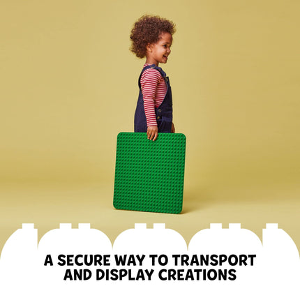 LEGO DUPLO Placa base verde – Cimiento de 24x24 espigas para que los niños pequeños construyan, jueguen y exhiban sus creaciones de ladrillo – Juguete de construcción de placa base para niños – 10980