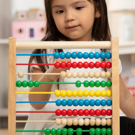 Melissa & Doug Abacus - Classic Wooden Educational Counting Toy With 100 Beads Abacus Toy for Kids Maths for Ages 3+