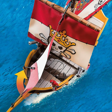Playmobil 71418 Pirates: Small Pirate Vessel, exciting adventures on the high seas, complete with extensive accessories, fun imaginative role-play, playsets suitable for children ages 4+
