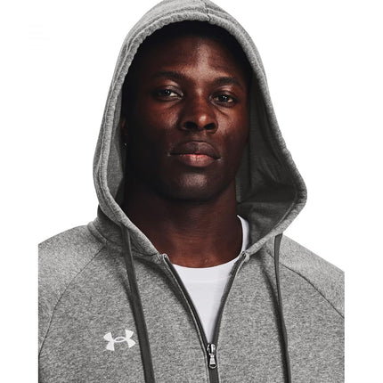 Under Armour Mens Rival Fleece Zip Hoodie - Castlerock Light / /White - SM