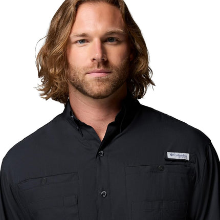 Columbia Men's Plus Tamiami II Long Sleeve Shirt, Black - Large