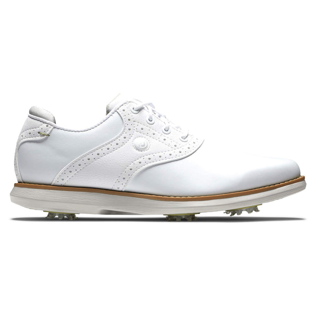 FootJoy Women's Traditions Golf Shoe, White/White, 6.5