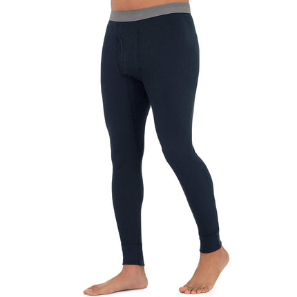Fruit of the Loom Men's Recycled Premium Waffle Thermal Underwear Long Johns Bottom (1, 2, 3, and 4 Packs) Pajama, Navy, 5X-Large