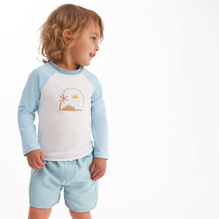 2-Piece Baby & Toddler Boys Later Gator Rash Guard & Swim Trunks Set, Surf, 18 Months