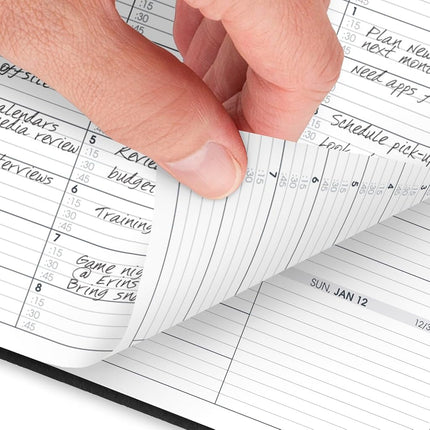 AT-A-GLANCE 2025 Appointment Book Planner, Weekly, 7" x 8-3/4", Medium, Quarter-Hourly, Black (709510525)