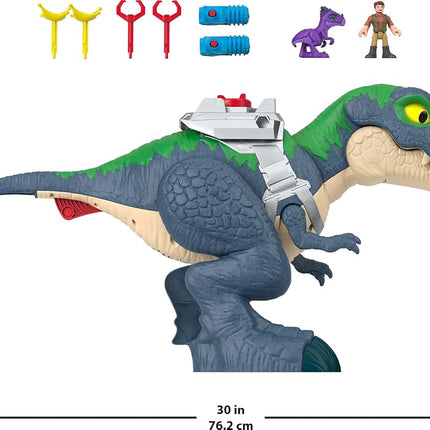Fisher-Price Imaginext Jurassic World Rebirth Dinosaur Playset, Ultimate Action Chomp T. rex 18-inch Dino Toy with Lights, Sounds, Motion & 2 3-inch Action Figures, JGR40