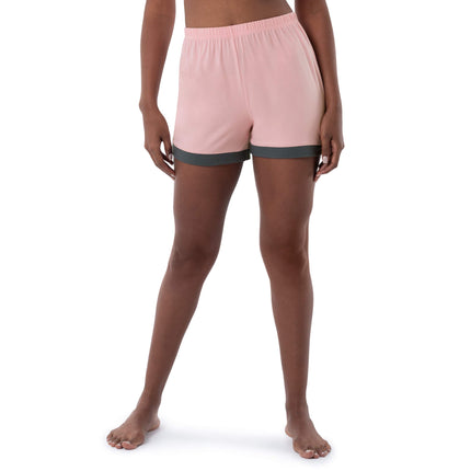 Fruit of the Loom Women's Sleeve Tee and Short 2 Piece Sleep Set, Soft Pink, X-Large
