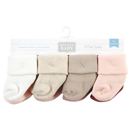 Hudson Baby Calcetines de Felpa y Algodón Ricos para Bebé Unisex Recién Nacido, Rosa Liso Neutro, 6-12 Meses, Rosa Liso Neutro, 6-12 Meses