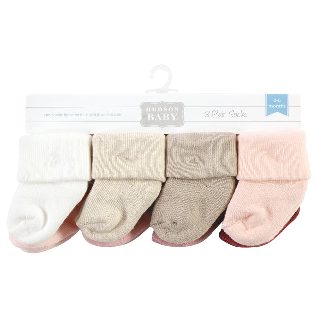 Hudson Baby Calcetines de Felpa y Algodón Ricos para Bebé Unisex Recién Nacido, Rosa Liso Neutro, 6-12 Meses, Rosa Liso Neutro, 6-12 Meses