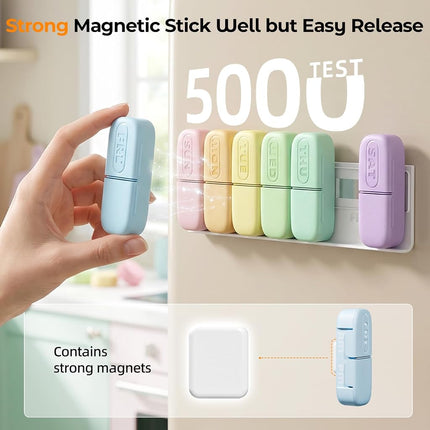 Daviky Magnetic Pill Organizer 2 Times a Day, Weekly AM PM Pill Case, Pill Box 7 Day with Magnets and Stand, Large Medicine Organizer for Medication, Vitamins and Supplements, Macaron