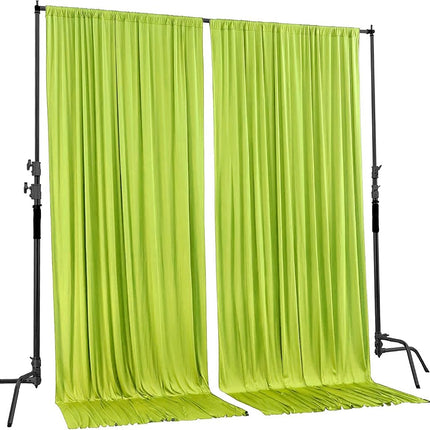 AK TRADING CO. 10 feet x 10 feet Light Green Polyester Backdrop Drapes Curtains Panels with Rod Pockets - Wedding Ceremony Party Home Window Decorations, 5FT x 10FT