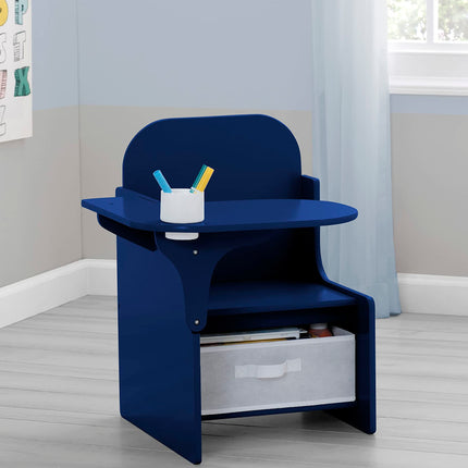Delta Children Escritorio con silla MySize con contenedor de almacenamiento - Certificación Greenguard Gold, azul marino