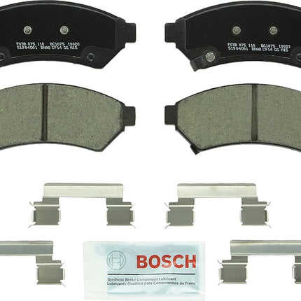 Bosch BC1075 QuietCast Premium Ceramic Disc Brake Pad Set For Select Buick Allure, LaCrosse, Terraza; Chevrolet Uplander; Mobility Ventures MV-1; Pontiac Grand Prix, Montana; Saturn Relay; Front