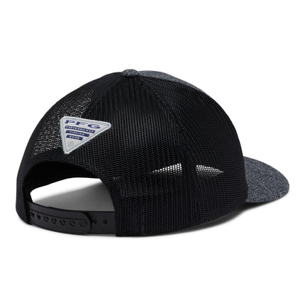 Columbia PFG Mesh Snap Back Ball Cap, Grill Heather/Black/Fish Flag, One Size