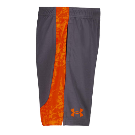 Under Armour Boys Performance Tech Shorts, Elastic Waistband, Lightweight & Fast-Drying, Castlerock Blocked, 3T