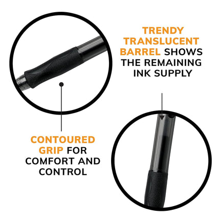 BIC Gel-ocity Original Black Gel Pens, Medium Point (0.7mm), 12-Count Pack, Retractable Gel Pens With Comfortable Grip