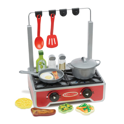 Melissa & Doug 19-Piece Deluxe Wooden Cooktop Set (E-Commerce Packaging)