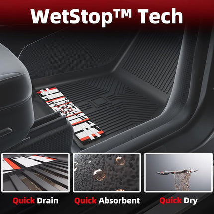 Torcia 5Pcs Custom Truck Floor Mats for 2019-2024 Chevy Silverado/GMC Sierra 1500 Crew Cab | All-Weather Floor Liners w/Weather Strips & Anti-Slip Spikes | Car Carpet for Winter, Ski, Hunting, Camping