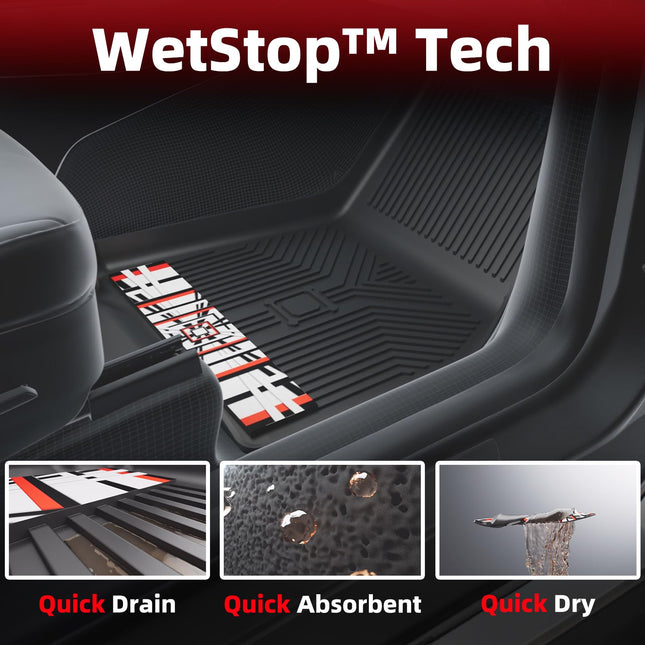 Torcia 5Pcs Custom Truck Floor Mats for 2019-2024 Chevy Silverado/GMC Sierra 1500 Crew Cab | All-Weather Floor Liners w/Weather Strips & Anti-Slip Spikes | Car Carpet for Winter, Ski, Hunting, Camping