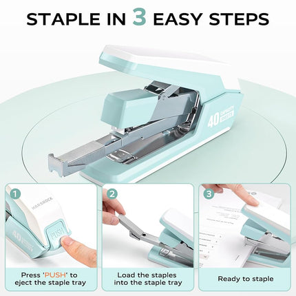 Marsrock Heavy Duty Stapler for Desk with 40-50 Sheet, 2000 Staples, Green